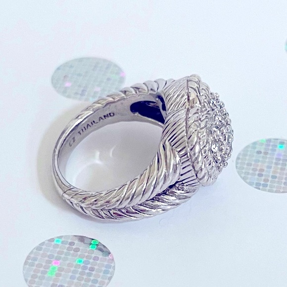 Judith Ripka Silver Heart Ring with Sparkling Accents - Picture 3 of 7